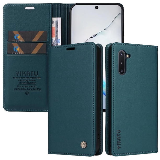 Funda para Samsung Galaxy Note 10 Estuche de Cuero PU Tipo Cartera con Ranuras para Tarjetas y Cierre Magnético