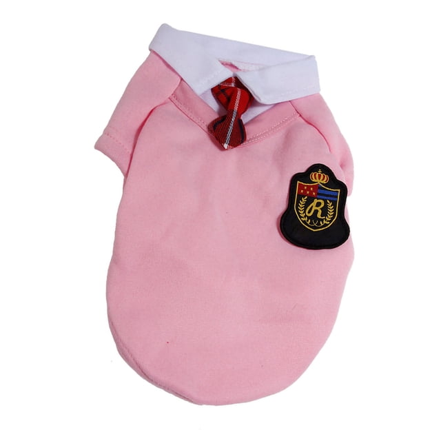 Ropa para mascotas Bling Bling poliéster suave y cómodo estilo campus para perros fiesta Cumpleaños Corbata Rosa M