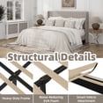 thumbnail image 5 of Frostbloom King Size Linen Fabric Upholstered Bed with Wingback Headboard, Beige, 5 of 8