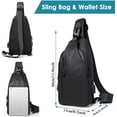 thumbnail image 3 of Liten Sling Bag Lättviktig Bröstväska, Vattentäta Axelväskor, Crossbody-väskor med USB-laddningsport, Unisex Sling Ryggsäck Väska för Sport, 3 of 5