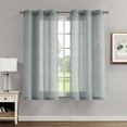 thumbnail image 4 of Mia Embellished Grommet Sheer Curtain Drape Panels, Set of 2 with Tiebacks, Light Grey, 38" x 63", 4 of 9