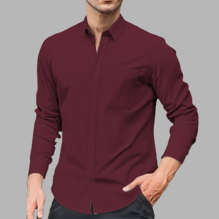 strapless open back dress Men's Satin Red Dress Shirt main image 1