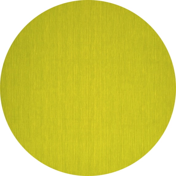 Ahgly Company Indoor Round Abstract Yellow Contemporary Area Rugs, 4' Round