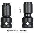 thumbnail image 5 of 2 Pack 1/2" Square to 1/4" Hex Socket Adapter, Quick Release Impact Ratchet Chuck Converter and Screwdriver Bit Holder Socket, 5 of 5