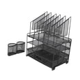 thumbnail image 4 of Organizador de escritorio con soporte para archivos verticales, casa multifunción con cajón, organizador de la bandeja para cartas de papel,, 4 of 9