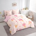 thumbnail image 2 of Manfei Kawaii Kitten Full Size Bedding Sets, Ice Cream Cat Animal Full Size Bed in a Bag, Pink, Pink Reversible, 7 Pieces, 2 of 6