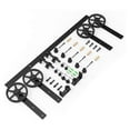 thumbnail image 2 of 4-12FT Sliding Barn Door Rails & Floor Guide, Black Big Spoke Wheels Hanger System Double Door Hardware Kits ,Easy to Install, 2 of 6