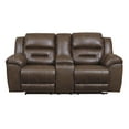 thumbnail image 2 of Wooden Dual Recliner Power Loveseat with Storage Console, Brown, 2 of 3