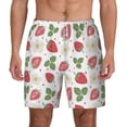 thumbnail image 2 of Picia Strawberry pattern Mens Swim Trunks with Compression Liner Stretch Beach Shorts Quick Dry with Zipper Pockets No-Chafing Board Shorts-Medium, 2 of 9