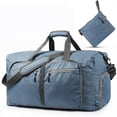 thumbnail image 4 of Fosmon Large Duffle Bag for Travel 65L , 24" Foldable Carry On Travel Bag With Shoe Compartment, Adjustable Shoulder Strap and Padded Handle for Gym Weekender Women and Men , Blue, 4 of 6