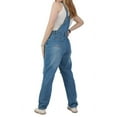 thumbnail image 4 of chouyatou Women's Fashion Jean Bib Overalls Adjustable Straps Ripped Distressed Denim Denim Pants, 4 of 4