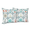 thumbnail image 6 of Ambesonne Nautical Throw Pillow Cover 2 Pack, Marine Collage, 20", White Red Blue, 6 of 6