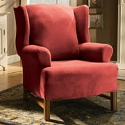Sure Fit Suede Wing Chair Stretchable Sl