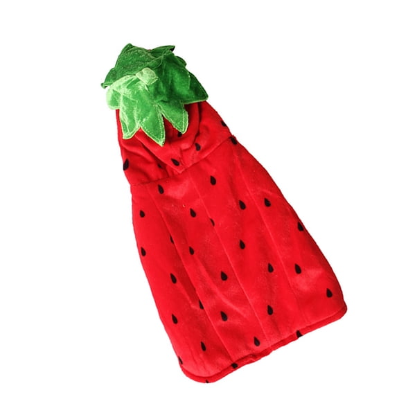 HOOWIFFY Red Puppy Strawberry Hoodie Costume, Funny Small Dog and Cat Apparel, Cute Pet Outfit for Everyday Wear