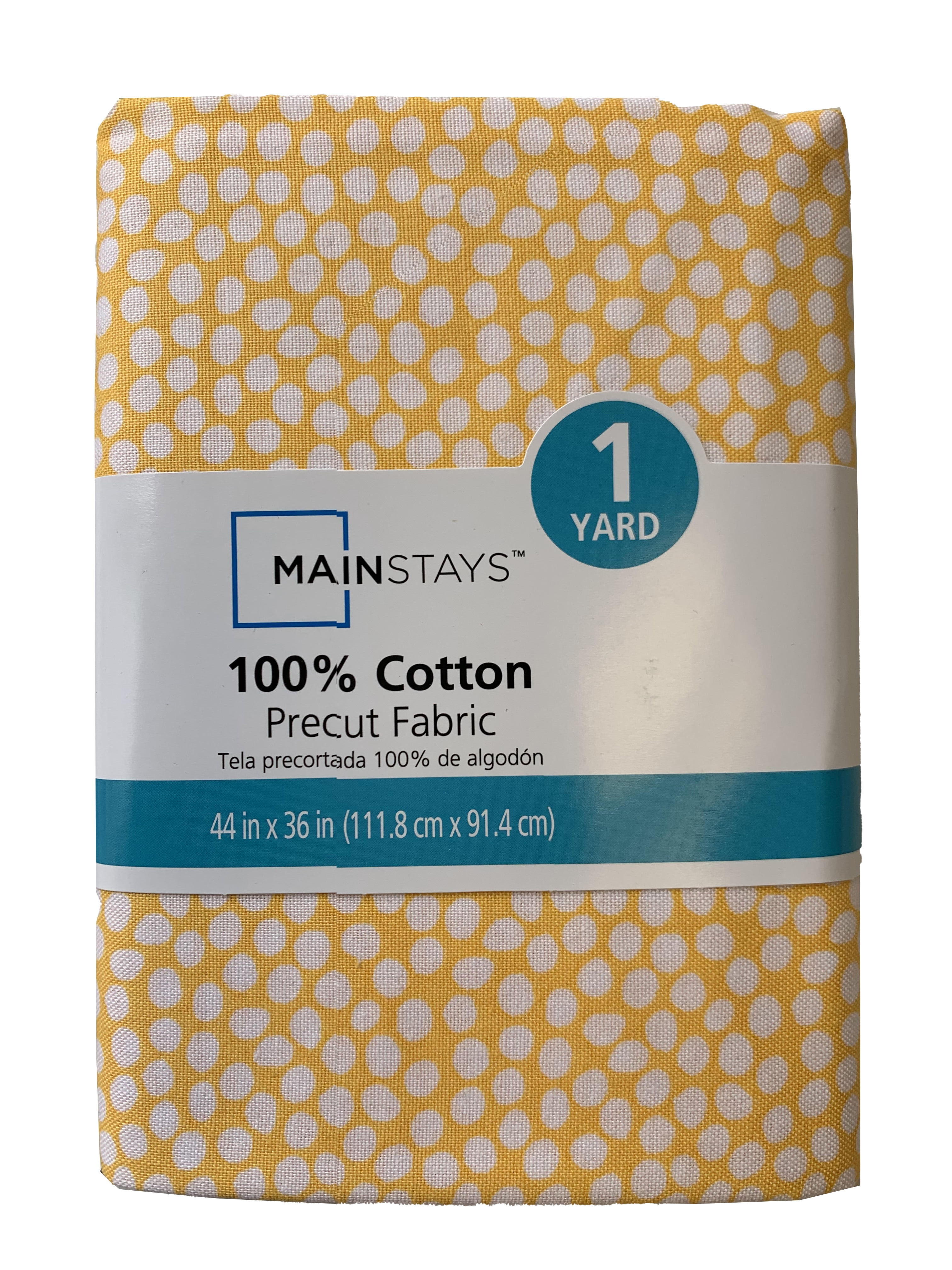 Mainstays 100 Cotton 1 Yard Precut Fabric Yellow Dot