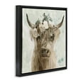 thumbnail image 3 of Stupell Industries Soft Buffalo with Floral Crown Animals & Insects Painting Black Floater Framed Canvas Art Print Wall Art, 25 x 25, 3 of 9