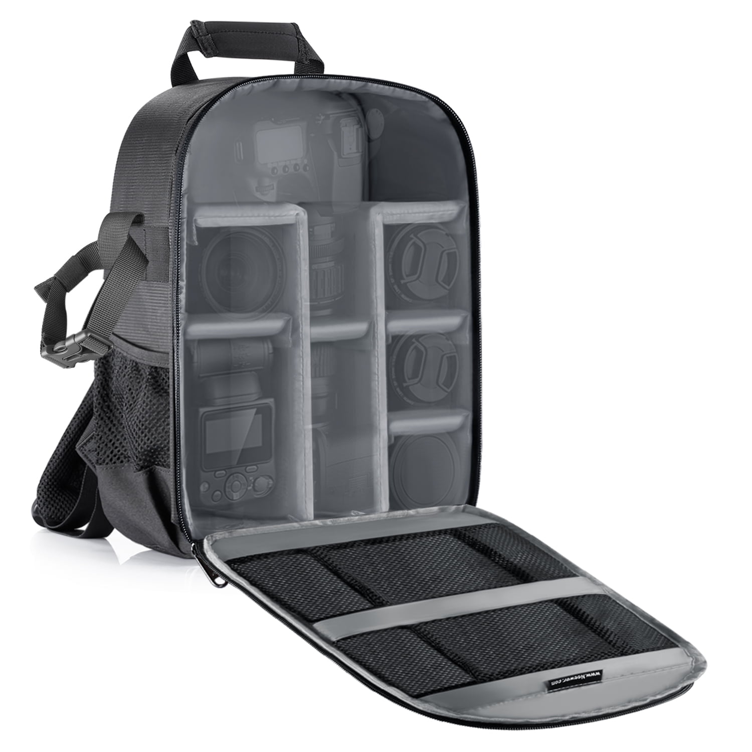 Mirrorless Cameras 13 inches Laptop and Other Accessories for Travel Lenses Outdoor Photography with Rain Cover Neewer Camera Backpack Bag Detachable Padded Camera Case for DSLRs Tripods Grey