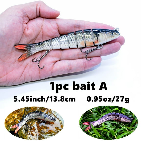 8Segment Fishing Lures Swimbait Hard Bait for Bass Muskie Trout Catfish Fishhook Fishing Tackle Crankbait