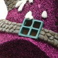 thumbnail image 4 of 10 in. Pre-Lit Halloween Figurine, Purple, Witch Hat House, Black Crow, 1 Multicolor LED Light, 4 of 4
