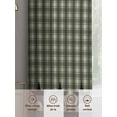thumbnail image 6 of Checkered Stars Sheer Curtains 45 Inches Long 2 Panels Sage Green Black Plaid Art Light Filtering Semi Sheer Window Curtains Drapes for Bedroom Living Room 52"x45", 6 of 7