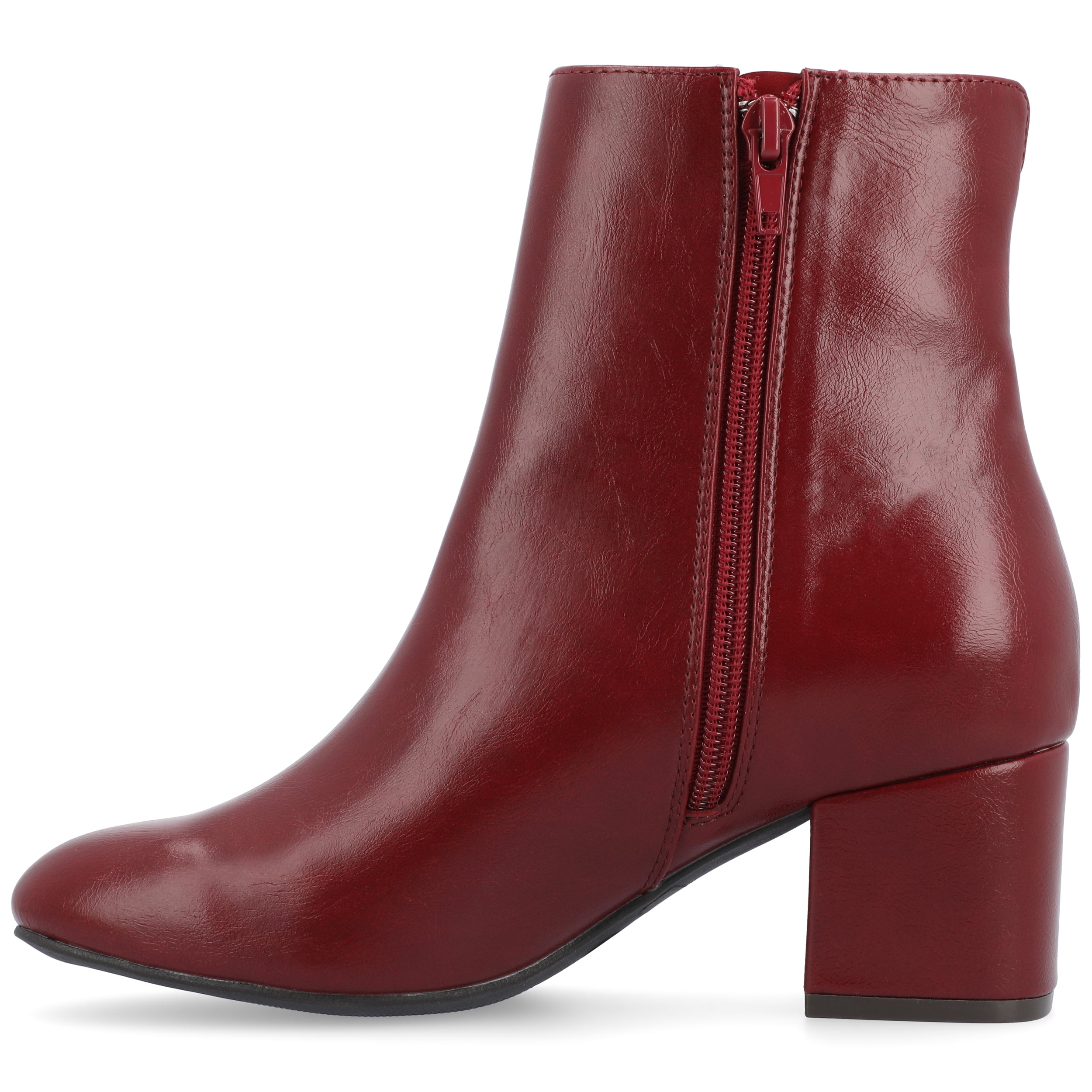 Journee Womens Adria Vegan Leather Square Toe Booties