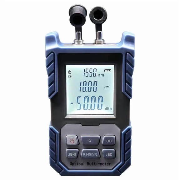 Fiber Optic Tester Portable Fiber Light Power Meter SC/FC/ST Universal Interface Fiber Tester Built-in 10Km Visual Fault Locator (VFL) with FC to LC Adapter