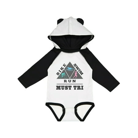 

Inktastic Triathlon Sports Running Swimming Biking Gift Baby Boy or Baby Girl Long Sleeve Bodysuit