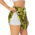 thumbnail image 2 of Haiem Yellow Butterflies Women's 2 in 1 Running Shorts - Lightweight Athletic Workout Gym Yoga Breathable Sports Shorts Liner with Phone Pockets-Medium, 2 of 9