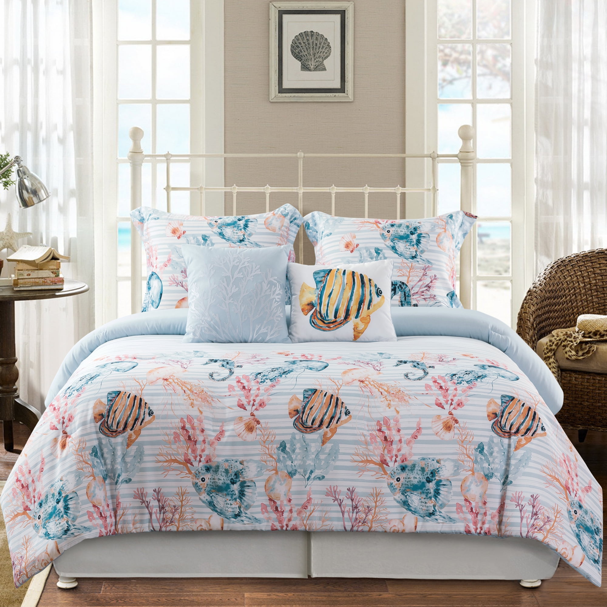 Catalina Blue 5Piece Full/Queen Comforter Set