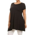 thumbnail image 2 of Women's Casual Plus Size Solid Color Blouse Tunic Top Shirt, 2 of 4