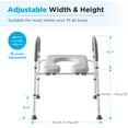 thumbnail image 3 of Raised Toilet Seat with Handles, Adjustable Width and Height Elevated Toilet Seat Riser Seniors, Safety Handicap Toilet Seat for Elderly, Pregnant 350 lbs Heavy Duty, 3 of 7
