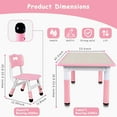 thumbnail image 4 of Arlopu Toddler Table & 4 Chairs Set, Height Adjustable Kids Multi Activity Table and Chairs for Drawing, Reading, Studying, Pink, 4 of 11