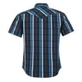 thumbnail image 2 of Coevals Club Men's Western Shirt Cowboy Plaid Country Pearl Snap Button Short Sleeve Two Pockets Work Shirts 31 Black Blue Medium, 2 of 7