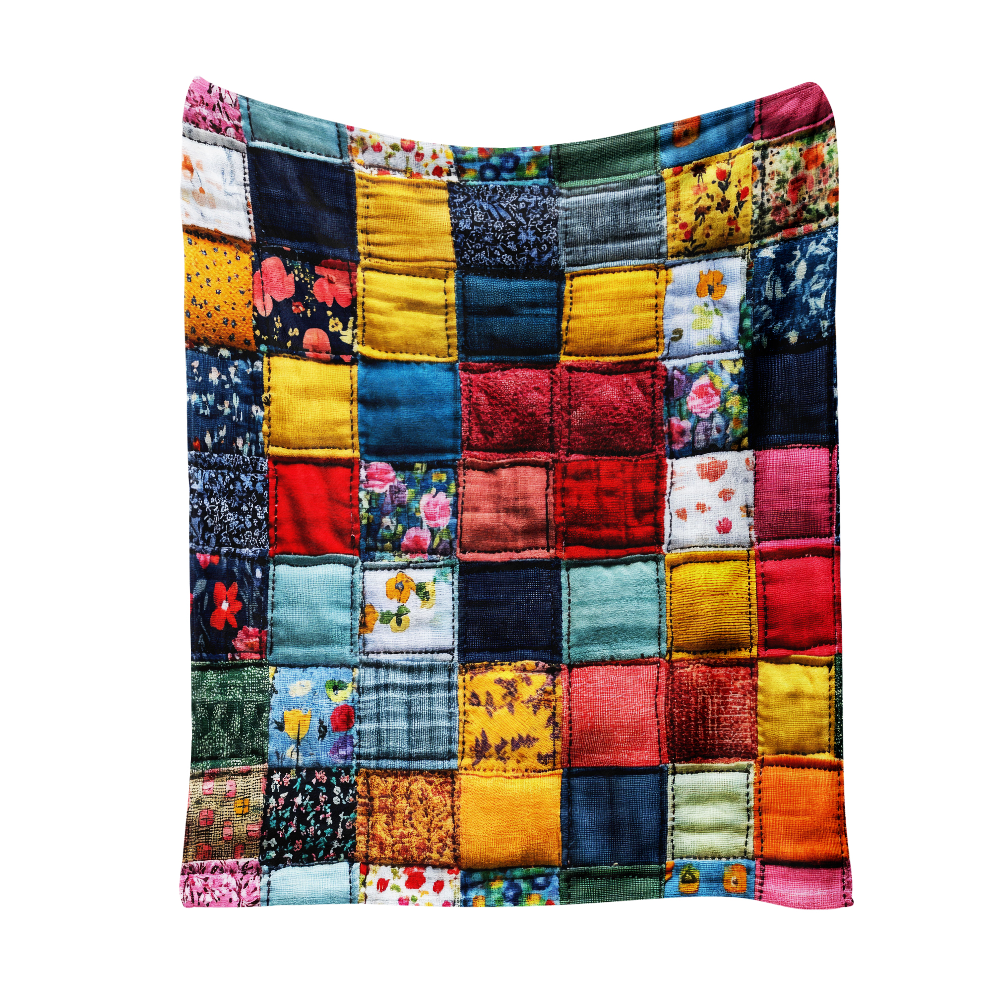 Flannel Fleece Twin Blanket, Soft Large Twin Blanket, Lightweight Cozy Plush Twin Blanket Fit Sofa Bed, 60"x80", Patchwork Floral Pattern