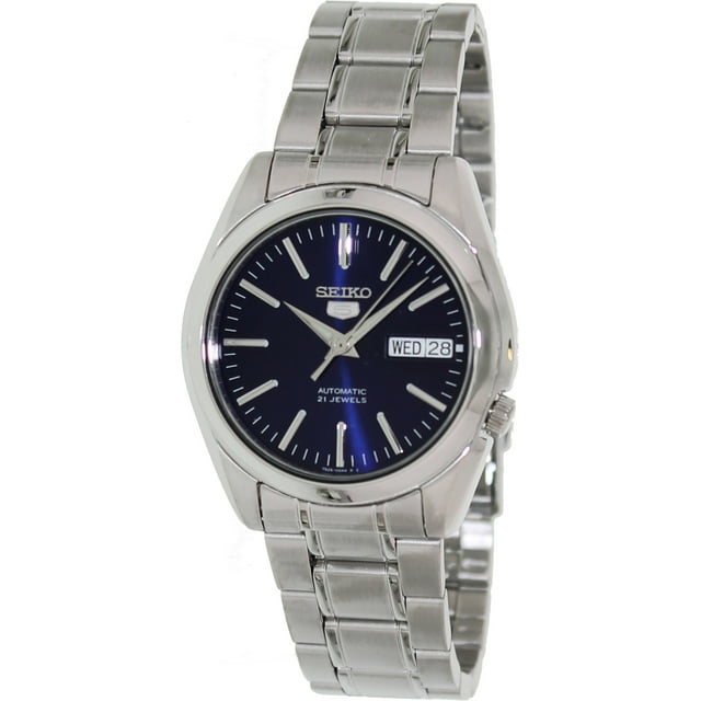 Seiko Montre Habillée Automatique pour Homme 5 SNKL43K Bleue en Acier Inoxydable à Remontage Automatique avec Boîtier et Bracelet en Acier Inoxydable Argent de 38 mm, Cadran Bleu avec Aiguilles Lumineuses et Affichage de la date. Équipée d'Un Mouvement Automatique à Remontage Automatique, d'Un Cristal Hardlex et d'Une Résistance à l'Eau jusqu'à 100 Mètres (10 ATM).