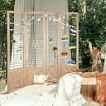 thumbnail image 6 of VINGLI Room Divider Freestanding Gridwall, 4 Panel Folding Display Board Organizer with Base Feet, Decorative Wooden Frame Wire Grid Screens for Craft Shows Events Retail, 6 of 7