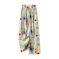 thumbnail image 2 of Otvok Cropped Pants for Ladies Printed Casual Home Wear with Elastic Waistband Trousers, 2 of 5