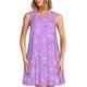 thumbnail image 1 of Fotbe Lilac Glittering Vestido de Verano sin Mangas para Mujer – Vestido Midi Línea A, Estilo Camiseta Floral, Vestido Playero Casual y Fluido, 1 of 7
