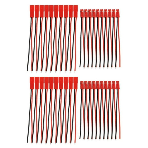 20 Pairs 2 Pin JST Plug Socket Connector M to F 110mm Cable Wire Red Black