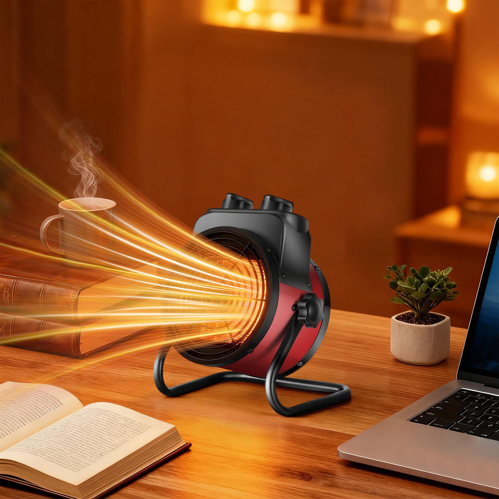 Ceramic Space Heater 2500W Portable Indoor Heater with Adjustable Angle, Fast Heating Small Space Heater for Office Home Use