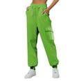 thumbnail image 3 of frariair Straight Leg Pants for Women Thin High Waisted Loose Sweatpants Comfortable With Pockets Casual Green, 3 of 3