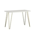 Ameriwood Home Tamarack Retro Computer Desk, White/Gold Legs