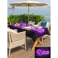 thumbnail image 5 of Outdoor Tablecloth with Umbrella Hole for Patio/Picnic/Party/Camping, Purple Video Game Waterproof Table Cloth Rectangle Table Cover Washable, Cartoon Funny Neon Graffiti Brick (60"x 84"), 5 of 9