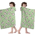 thumbnail image 4 of Green Cow Dot Pattern Hooded Bath Towel，60"x35" for Ages 3 To 12 Kids, Quick Dry Lightweight Soft Microfiber Hood Beach Towel Cover Up for Kids, 4 of 7
