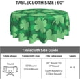 thumbnail image 3 of St Patricks Day Tablecloth Round 60 Inch Green Shamrocks Buffalo Check Plaid Round Tablecloths Washable Polyester Table Cloth for Kitchen Dining Room Outdoor Holiday Patio Picnic Party, 3 of 6