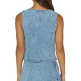 thumbnail image 2 of Gupgi Gilet en Denim pour Femmes Vintage Sans Manches à Col en V Boutonné Ajusté Débardeurs Rétro Gilet en Jean, 2 of 8