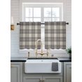 thumbnail image 2 of Buffalo Plaid Tier Curtains 24 Inch Length,Sheer Curtains for Bedroom Living Room Jet Black Gray Farmhouse Gingham Striped Short Kitchen Curtains Drapes for Small Half Window 27.5"x24" 2 Panels, 2 of 7