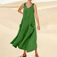 thumbnail image 2 of QHFBli Womens Summer Cotton Linen Dress Sleeveless Elegant Flowy Dresses 2025 Plus Size Loose Comfy Dress with Pockets, 2 of 5