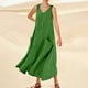 thumbnail image 1 of WILLBEST Vestido Corto De Verano Para Mujer, Color Liso, Sin Mangas, Cuello En V, Elegante, Holgado, Informal, Largo, Con Bolsillos, Cómodo Y Elegante Para Uso Diario., 1 of 3