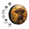 thumbnail image 4 of Rateoe Cute Cow Sunflower Field Pattern Tire Cover Wheel Protectors Weatherproof Wheel Covers Universal Fit for Trailer Rv SUV Truck Camper Travel Trailers Accessories-14 inch, 4 of 6